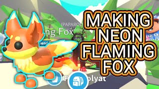 Neon Flaming Fox in Adopt Me! New Fire Dimension Pets ! 🔥