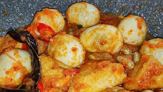 Menu rumahan untuk keluarga yang paling mudah dibuat, resep balado telur tahu.