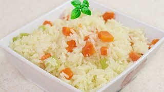 ARROZ BLANCO CON CALDO DE POLLO, APIO Y ZANAHORIA | ARROZ BLANCO CON VERDURAS