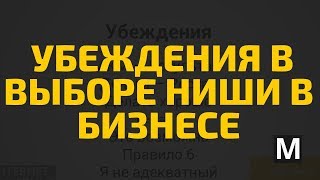 Убеждения в выборе ниши в бизнесе часть 3