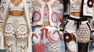 Crochet Pants Jacket #crochet #fashion #trend #youtubeshorts #trending #trouser #style #moda #dress