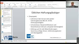 IHK Berlin - Online-Veranstaltung: Persönliche Haftung in Krisenzeiten & Verhandlungsführung