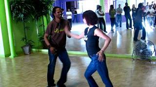 Maribel Vasquez dancing with Duane