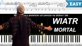 WIATR - MORTAL prod. JONATAN | ŁATWY PIANO TUTORIAL | TEKST + NUTY