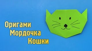 Как сделать Кота из бумаги | Оригами Мордочка Животного своими руками без клея