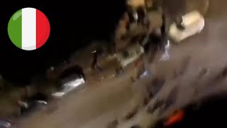 Delije (Crvena Zvezda) surprise attack against Roma ultras after Roma - Empoli 4th february 2023