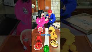 red vs yellow ice cream challenge #shorts تحدي الايس كريم