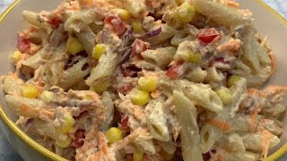 Healthy tuna pasta salad