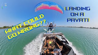 I Try Landing My Paramotor On A Pavati Wake Surf Boat