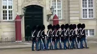 Guard Ceremony at Amalienborg Palace in Copenhagen, Denmark