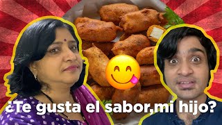 MI MADRE👩INDIA🇮🇳NOS ENSEÑA 💁🏻‍♀️CÓMO PREPARAR🧐🤤😍PANEER PAKORAS😋👌(COMIDA🥘INDIA🇮🇳)