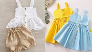 Beautiful Little Girls Homemade Dress Designing ideas || Easy Summer dress designs for Little Girls