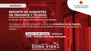 Webinar: Reporte de donantes de órganos y tejidos