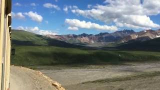 Denali Shuttle Bus On Narrow Road Over Steep Drop Offs