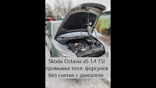 Skoda Octavia a5 1.4 промывка форсунок без снятия с двигателя