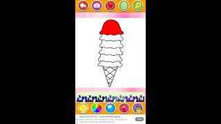 Ice cream colouring game for kids