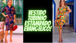 Vestido Tubinho Estampado Evangélico! 🥰