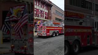 FDNY "HIGHWAY TRUCK" Ladder 156 Returns Brooklyn NYC #fdny #firetruck #firefighter #brooklyn #nyc