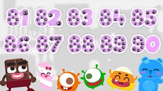 CandyBots 123 Numbers - Learn to Count Numbers from 81 to 90 in English | CandyBots Games