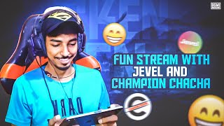 BGMI FULL FUN STREAM WITH YOUTUBERS @Jevelu @ChampionChacha