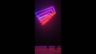 Drones Light Show. Collective Drone swarm