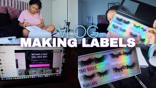 vlog: Making LABELS for products💕, Finding Custom packaging, talking to vendors