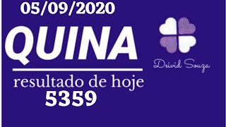 Resultado da Quina Acumulada 🙌🤞 concurso 5359 (Sorteio quina de hoje)