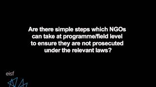 How do NGOs avoid prosecution under counter-terrorism legislation?