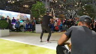 4K Ford Great Dance Tricks Street Performance SPED UP 2x at NY International Auto Show 2018