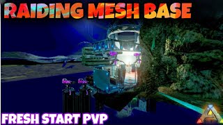 HACKERS MESH BASE RAID INSIDE ARTIFACT CAVE - FRESH START PVP [ARK MOBILE]