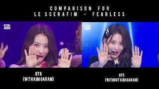 Comparison for le sserafim - fearless OT6 vs OT5 #kpop #lesserafim #sakura #garam #fearless #hybe