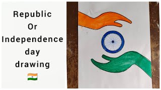 Republic/Independence day drawing | easy Republic day drawing | Nidhi Poddar