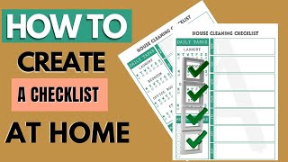 How to create a checklist - QUICK & EASY