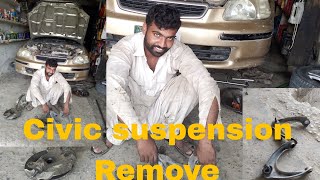 Part#1|HONDA CIVIC REMOVE FRONT SUSPENSION SHOCKS STRUX REBUILD 1997 MODEL in Your Car#Civic#Hindi