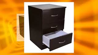 New 3 Drawer Modern Bedside Chest of Drawers / Side Table [Dark chocolate]