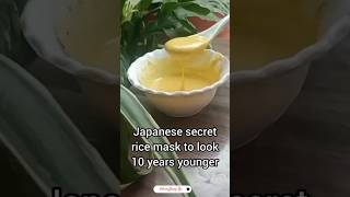 Look 10 Years Younger || Japanese Secret Rice Mask #shorts #look10yearsyounger