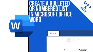 Creating a bulleted or numbered list in Microsoft Office Word