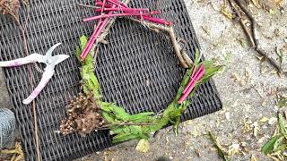 Creating a Wreath with Found Materials from the Garden