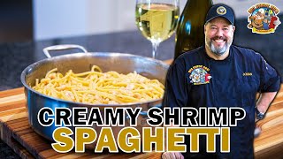 How to make a BADASS Creamy Shrimp Spaghetti | So EASY to make