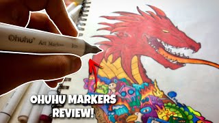 Ohuhu Markers Review! Best & Cheapest Alcohol Markers for Beginners? (#castmezhc)| Nakul Sketches