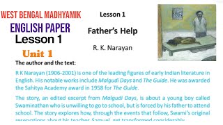 #WBBSE_Class_10_English_Paper_Lesson_1_Unit_1_  #Father's_Help_Explantion