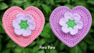 Crochet Heart With Daisy Flower I Crochet Heart I Valentine's Day Crochet Ideas