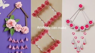 3 lovely DIY paper flower crafts | paper stick craft | paper rose wall decor