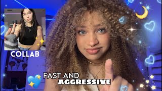 Fast and Aggressive ASMR🌙 ft. @ssageasmrr Mic Triggers, Hand Sounds, Fabric Scratching, whispers