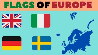 FLAGS OF EUROPE | KIDS LEARNING VIDEOS | EDUCATIONAL VIDEOS | KIDS VIDEOS | DONUT KIDS TV