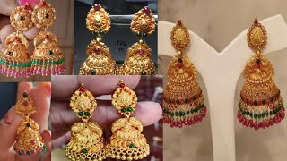 Gold jumka collection|| gold temple jumka designs|| #goldearrings #jumka