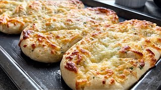 Mozzarella Garlic Bread Recipe | Homemade Dough Using Yeast | Garlic Cheese Bread