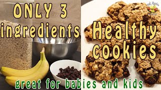 3-Ingredient Healthy Banana Cookies | Great for kids | Easy | No sugar or oil | Vegan | Gluten free