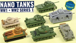 COBI Nano Tanks WW1+WW2 - Complete Series 1 (Speed Build Review + Scale Comparison)