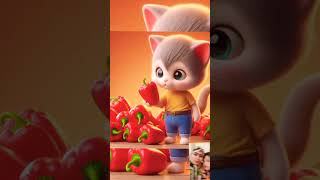 Cute cat love Capsicum🐱🐱 #cat #funny #shorts #viral #catlover #cute  #love @senakirkiz @AiCat7